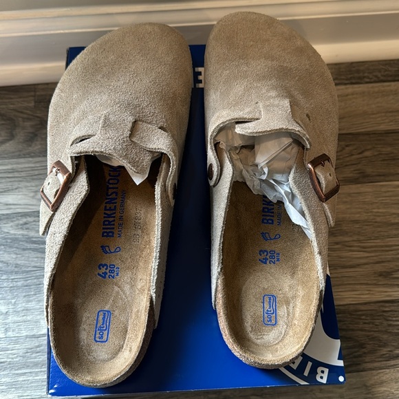 Birkenstock Men's Suede Soft Footbed Boston Clogs Size 10 Mens. - Picture 3 of 5